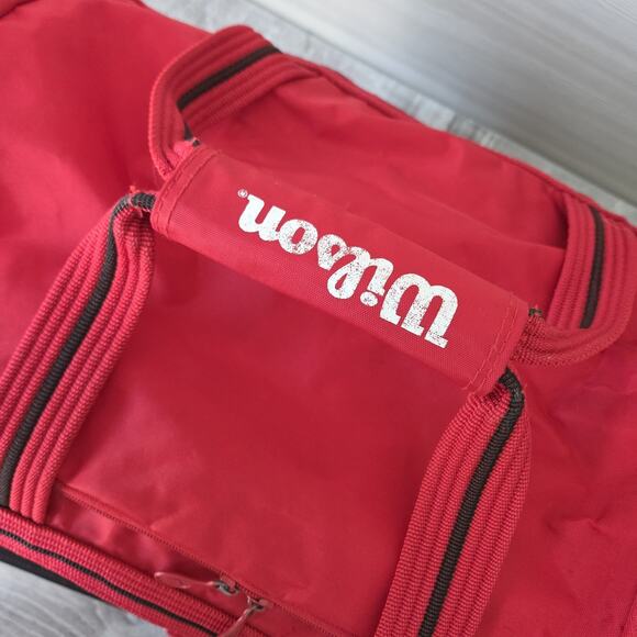 Wilson Red Tour Duffle 19" Bag Vintage 90s - 1 Outside Zip Double Handle & Strap - Picture 8 of 16